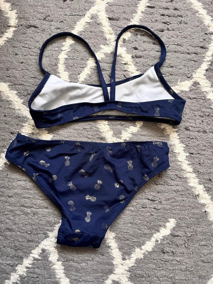 Kız Çocuk Lacivert İnce Askılı Bikini - Görsel 3