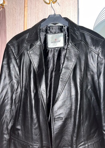 Orijinal moncler vintage deri ceket - Görsel 2