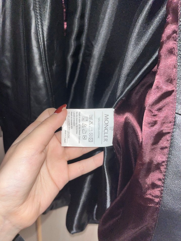 Orijinal moncler vintage deri ceket - Görsel 5