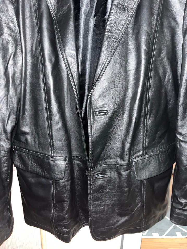 Orijinal moncler vintage deri ceket - Görsel 3