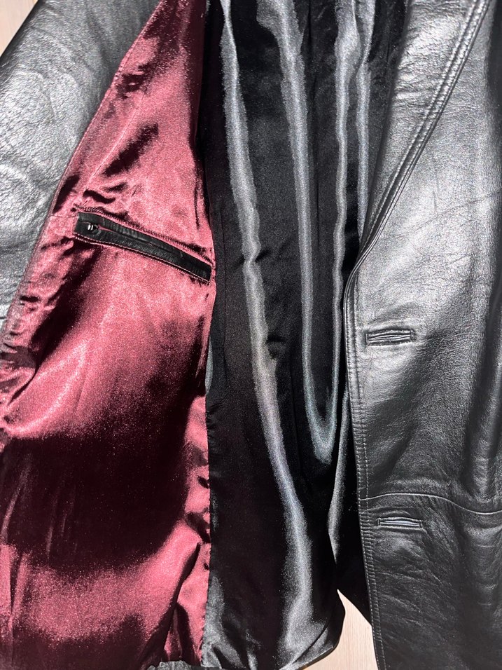 Orijinal moncler vintage deri ceket - Görsel 4