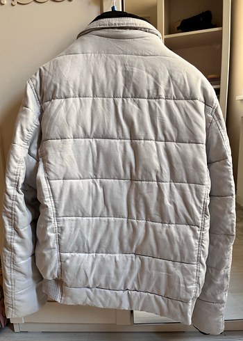 Zara Beyaz Fermuarlı Street Wear mont - Görsel 8