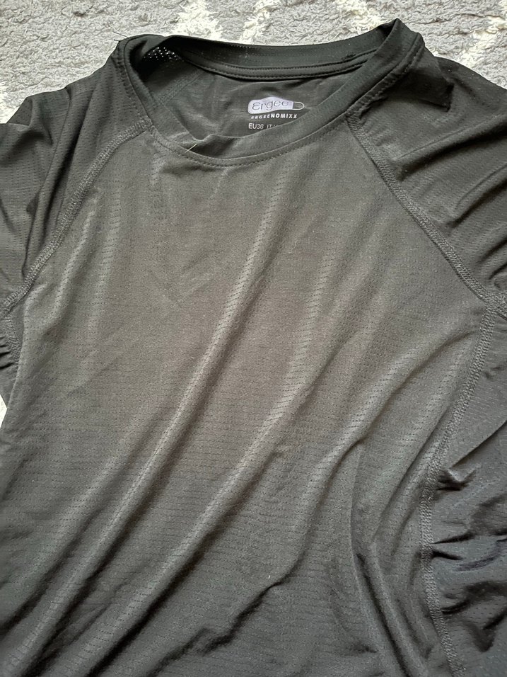 Siyah ergee Kısa Kollu Kadın sporcu Tişört - Görsel 3