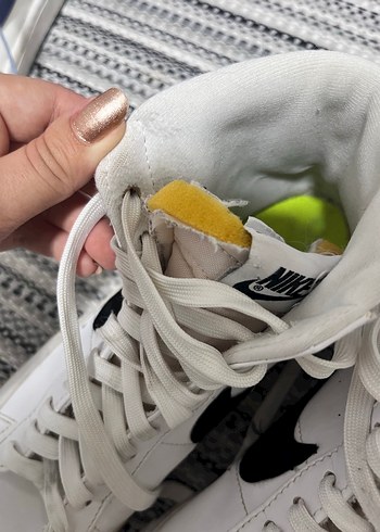 Nike blazer orijinal Beyaz Siyah Bağcıklı Spor Ayakkabı - Görsel 7