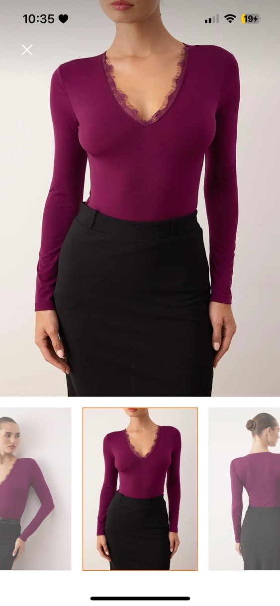 Mürdüm V Yakalı Kadın Bluz - Görsel 2