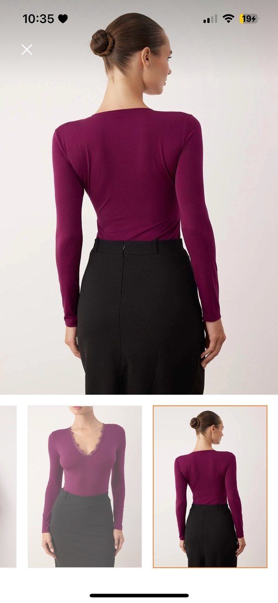 Mürdüm V Yakalı Kadın Bluz - Görsel 3