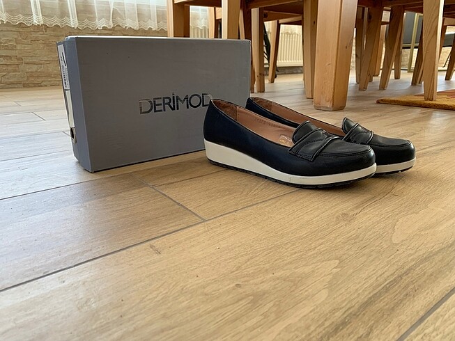 Derimod Orijinal derimond loafer babet lacivert beyaz taban