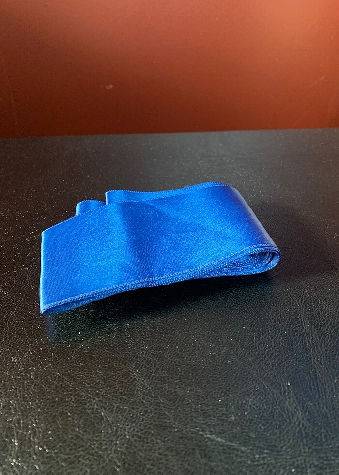 Saks mavisi dantelli tül elbise beli için saten kuşağı ile birli - Görsel 3