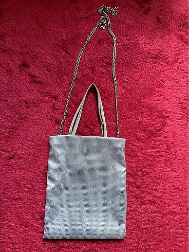 Zara Parlak taşlı mini tote çanta