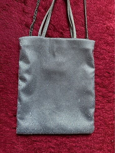 Beden Parlak taşlı mini tote çanta