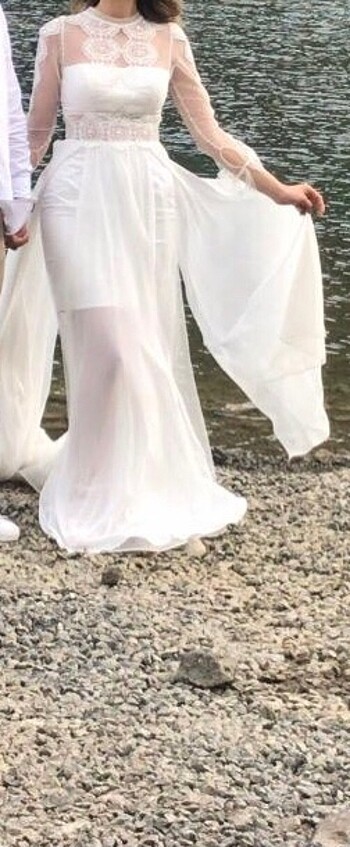 Ilmio Beyaz elbise dış çekim elbise
