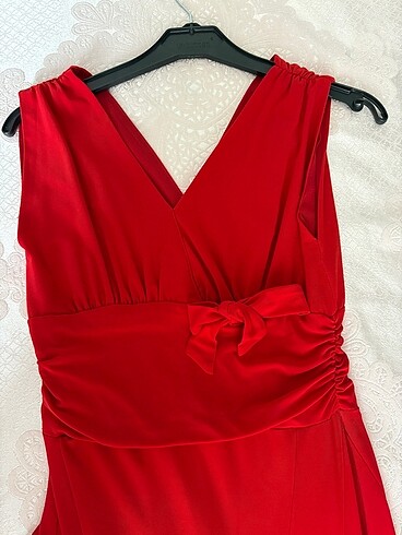 Zara Mini kırmızı pileli elbise kısa elbise