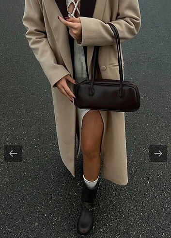 SİYAH BORDO KAHVE BAGET CANTA - Görsel 9