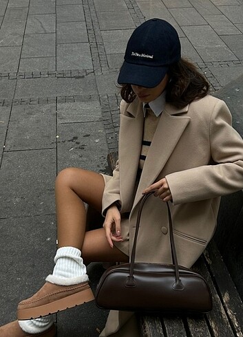 SİYAH BORDO KAHVE BAGET CANTA - Görsel 10