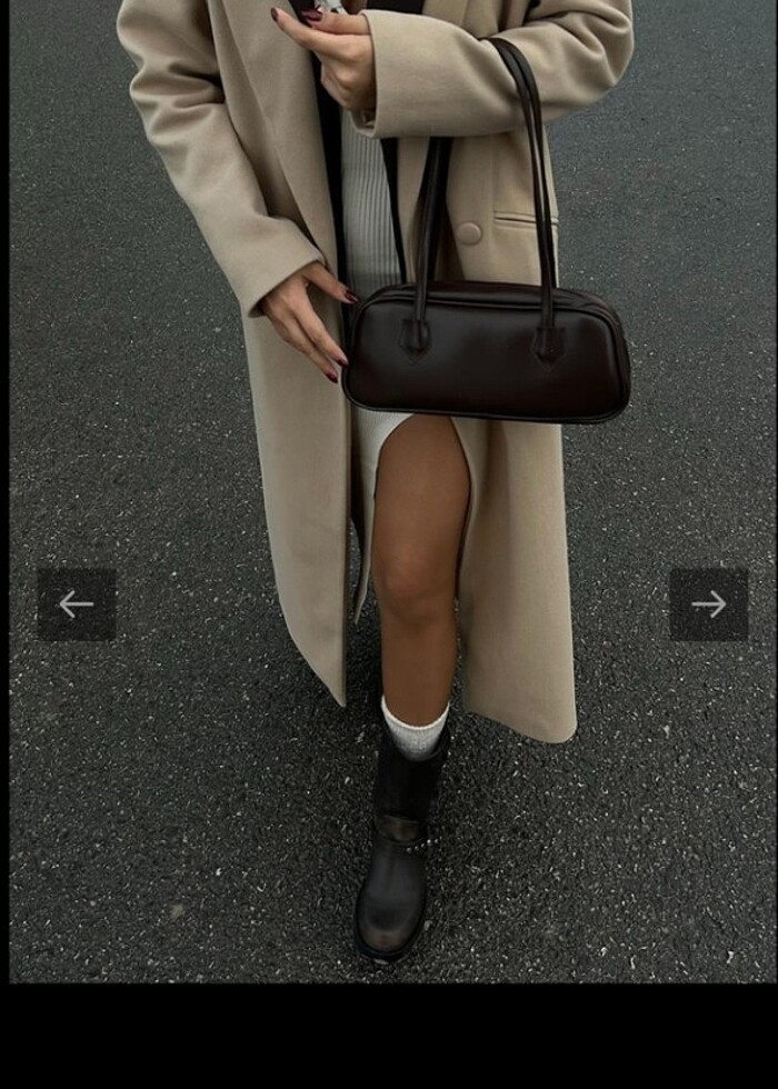 SİYAH BORDO KAHVE BAGET CANTA - Görsel 4