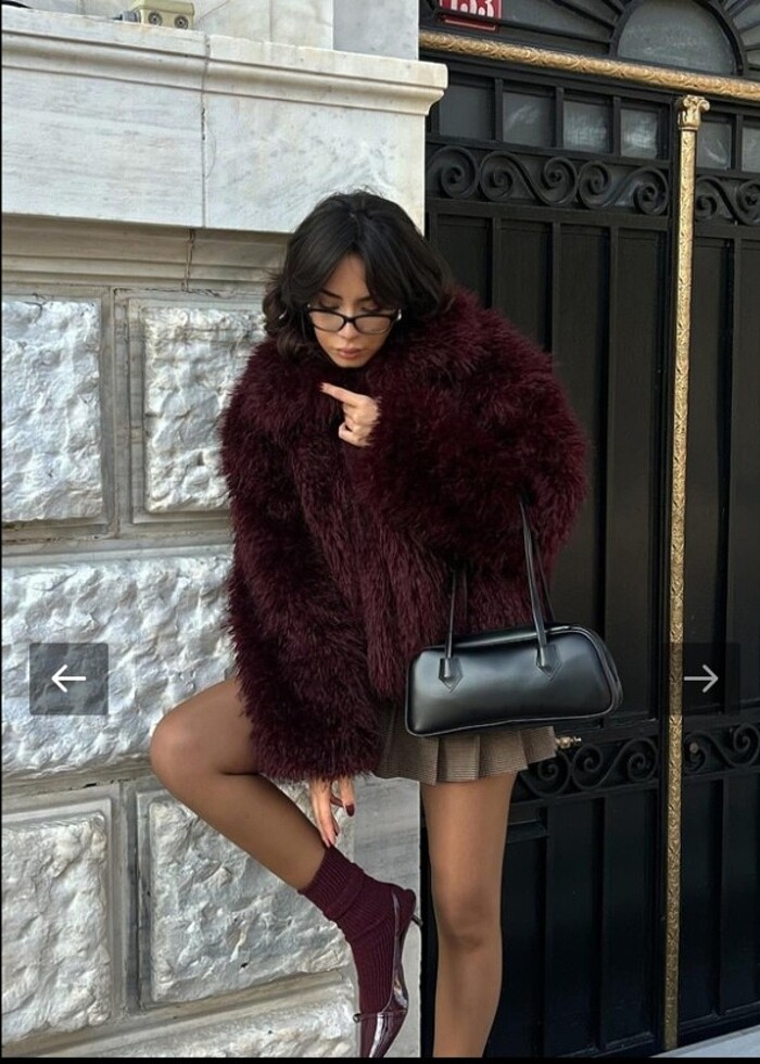 SİYAH BORDO KAHVE BAGET CANTA - Görsel 5