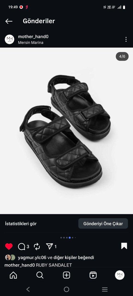 siyah bantlı sandalet - Görsel 4