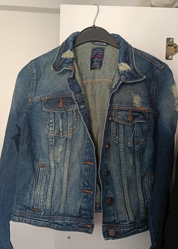 Düğmeli Mavi Denim Ceket