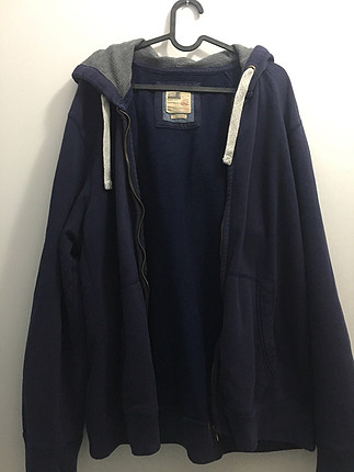 Lacivert Bol Kapşonlu Sweatshirt
