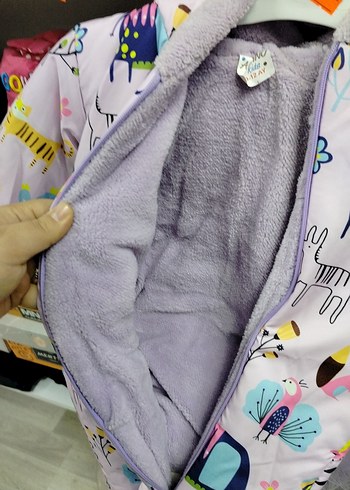 Renkli Baskılı Fermuarlı Bebek Kız Tulumu - Görsel 3