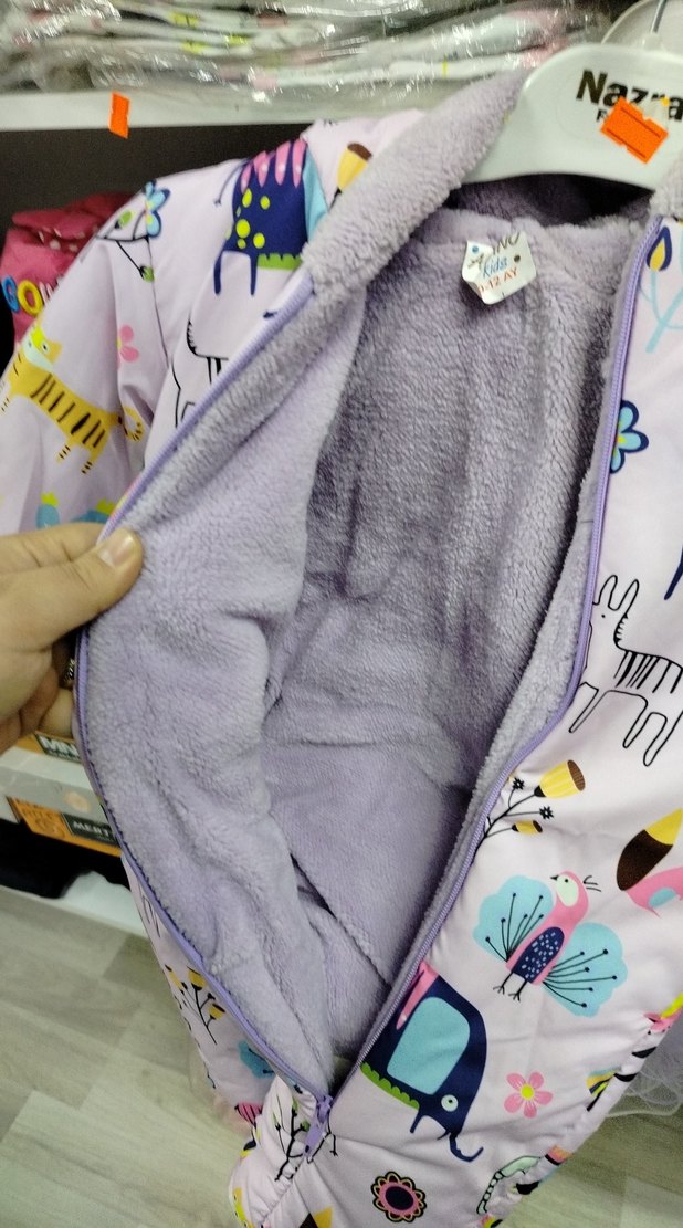 Renkli Baskılı Fermuarlı Bebek Kız Tulumu - Görsel 3