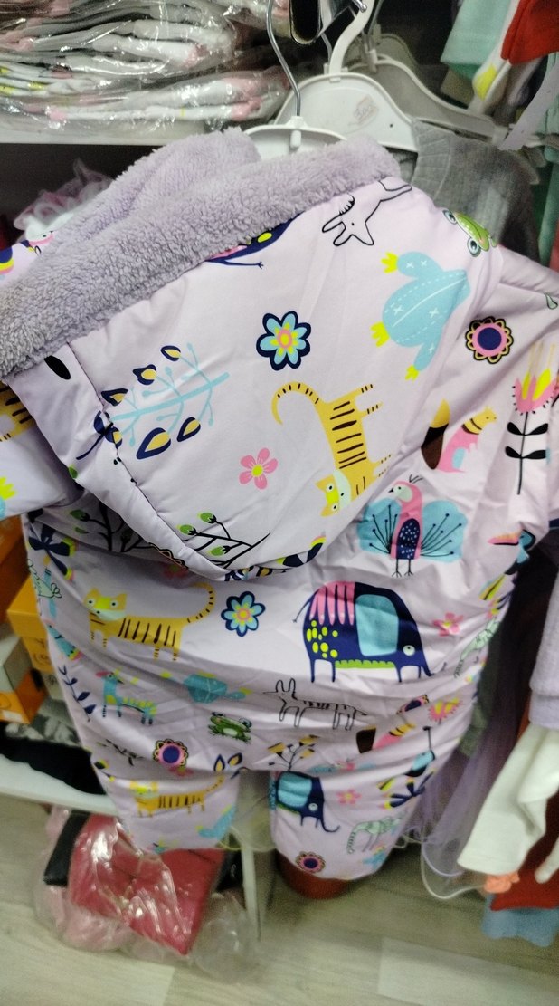 Renkli Baskılı Fermuarlı Bebek Kız Tulumu - Görsel 5