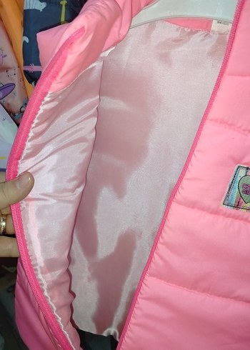 Kız Çocuk Pembe Fermuarlı Yelek - Görsel 3