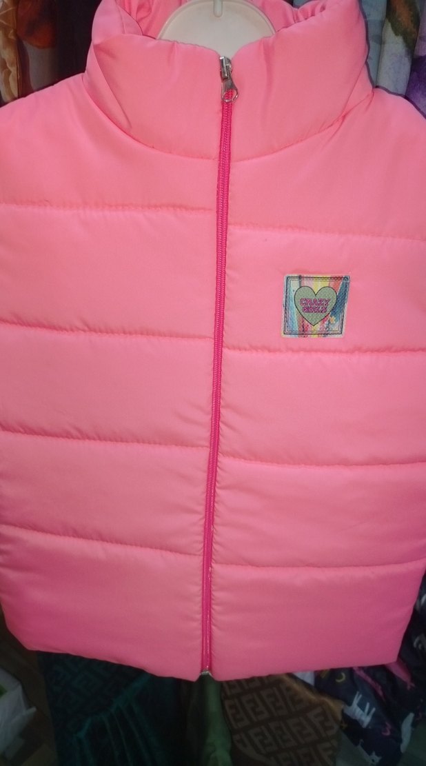 Kız Çocuk Pembe Fermuarlı Yelek - Görsel 2
