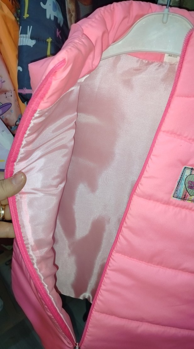 Kız Çocuk Pembe Fermuarlı Yelek - Görsel 3