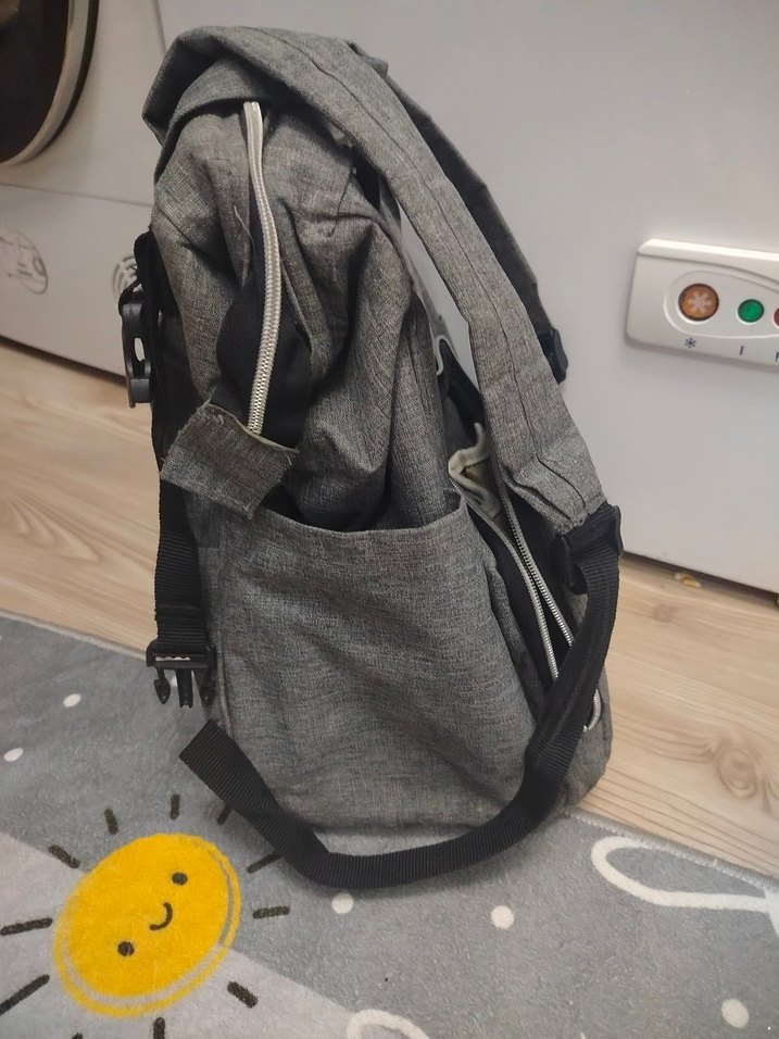 Gri Desensiz Bebek Bakım Çantası - Görsel 5