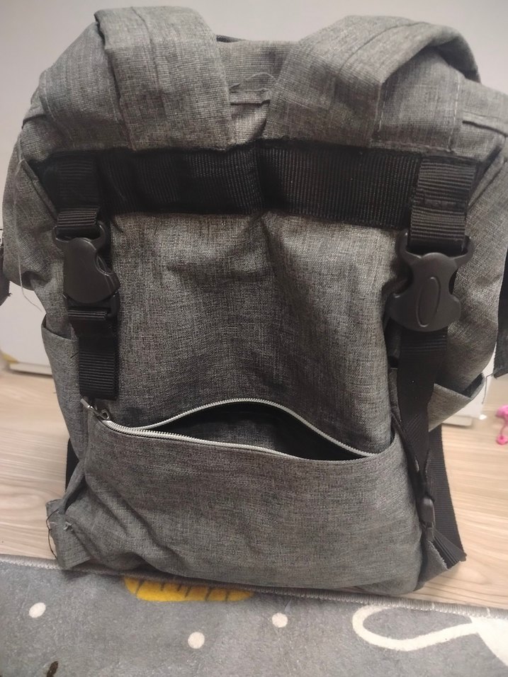 Gri Desensiz Bebek Bakım Çantası - Görsel 3