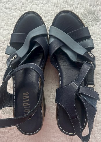 Kadın Mavi Dolgu Topuklu Sandalet - Görsel 4