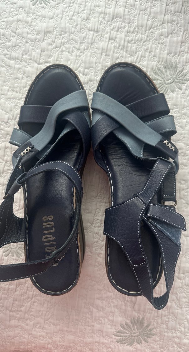 Kadın Mavi Dolgu Topuklu Sandalet - Görsel 4