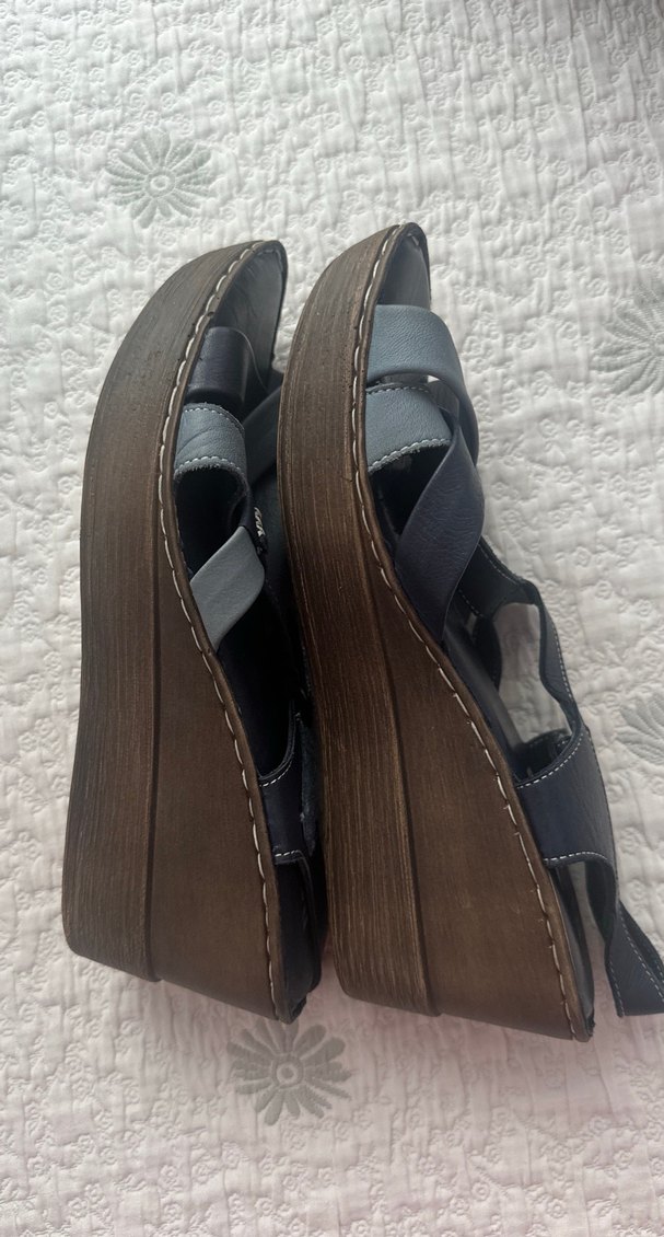 Kadın Mavi Dolgu Topuklu Sandalet - Görsel 3