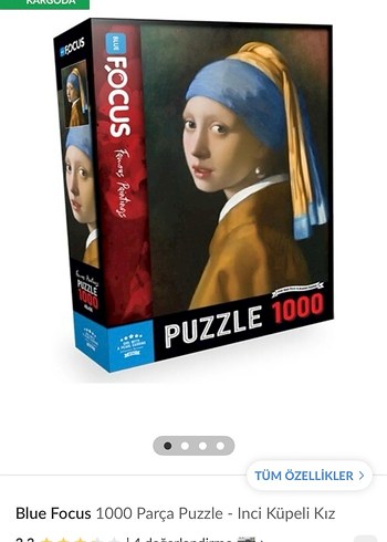 MFOCUS 1000 Parça Kız ve İnci Küpeli Puzzle - Görsel 4