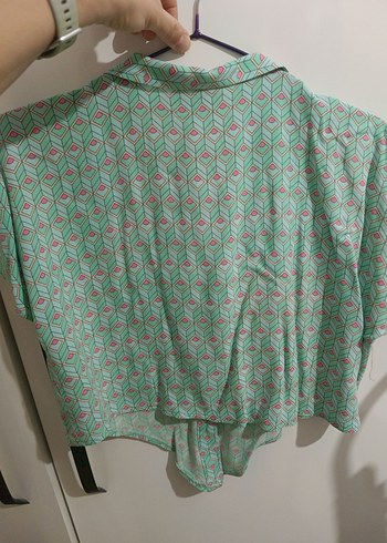 Yeşil Düğmeli Bohem çocuk Gömlek - Görsel 3