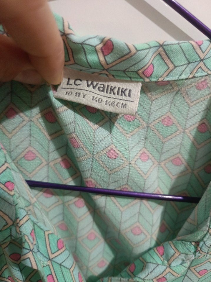 Yeşil Düğmeli Bohem çocuk Gömlek - Görsel 2