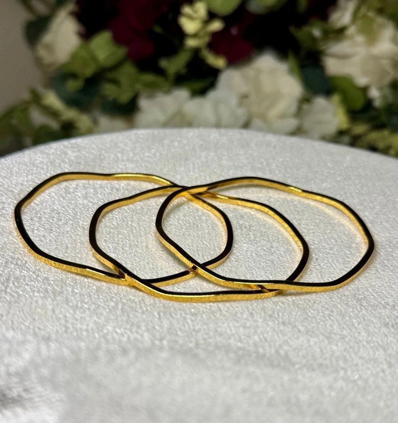 Çelik ZikZak Gold Ajda Bilezik  - Görsel 3