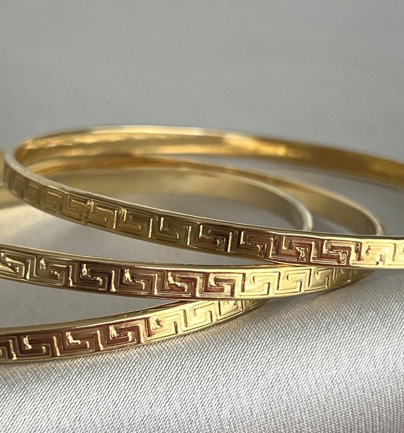 Desenli Kalın Gold Ajda Bilezik  - Görsel 3