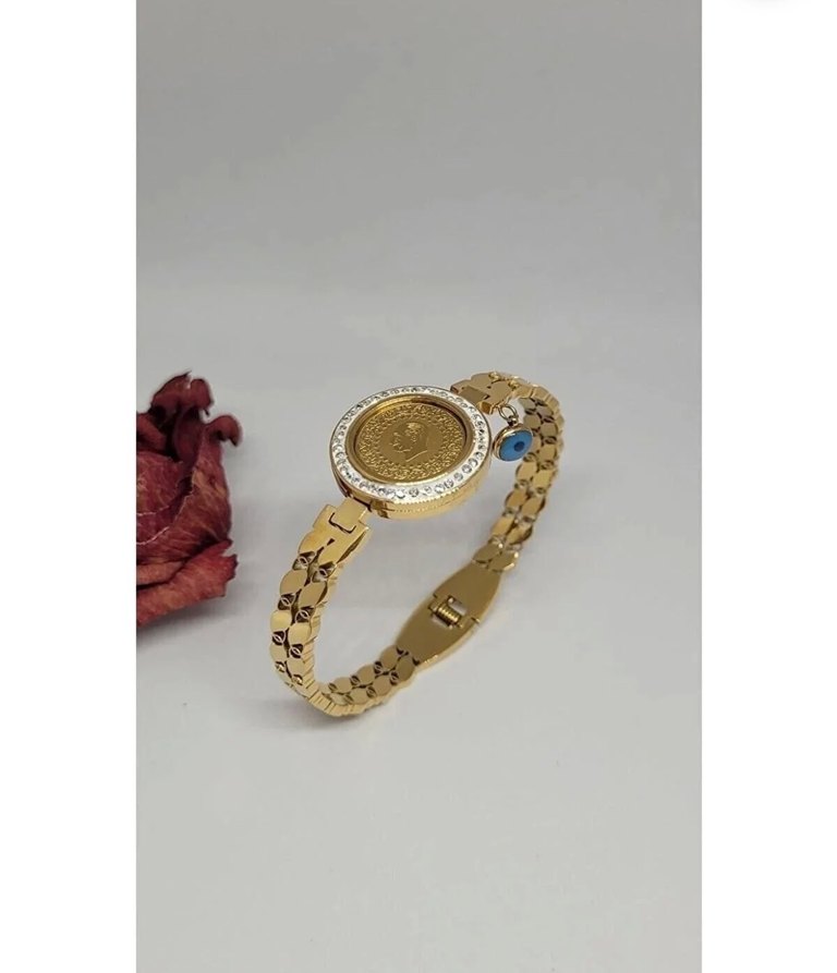 Kendinden Çeyrekli Çelik Kelepçe Bileklik  - Görsel 2