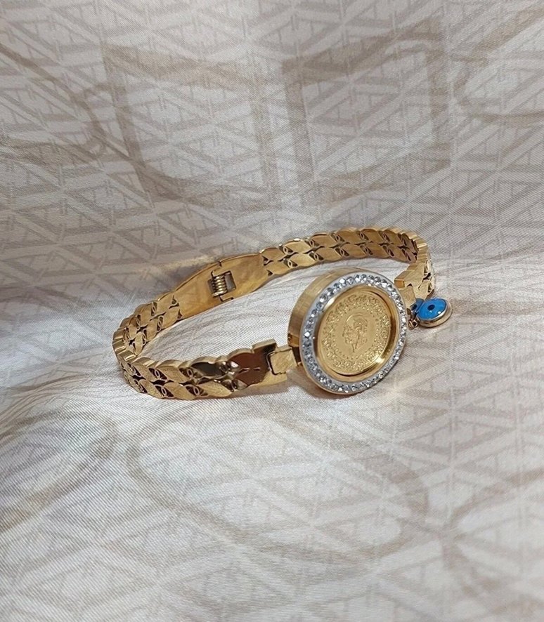 Kendinden Çeyrekli Çelik Kelepçe Bileklik  - Görsel 3