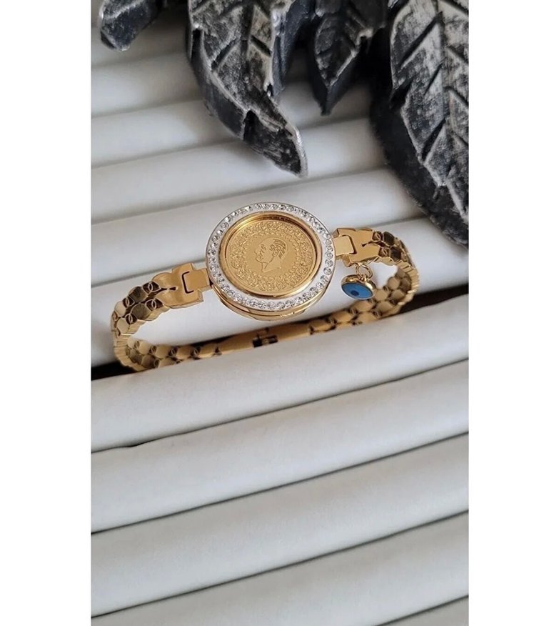 Kendinden Çeyrekli Çelik Kelepçe Bileklik  - Görsel 5