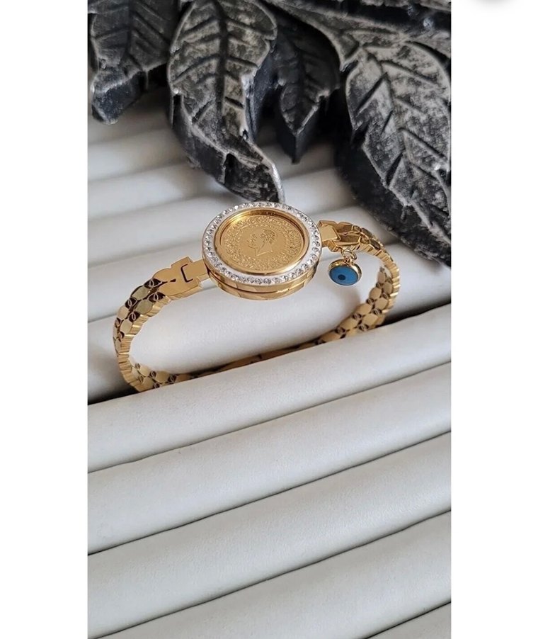 Kendinden Çeyrekli Çelik Kelepçe Bileklik  - Görsel 4