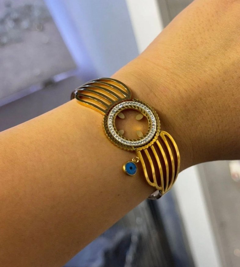 Çeyrek Takılan Kelepçe Bileklik  - Görsel 2