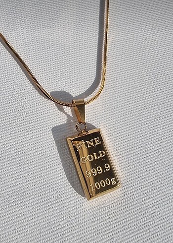 Çelik Gold Külçe Altın Kolye  - Görsel 4