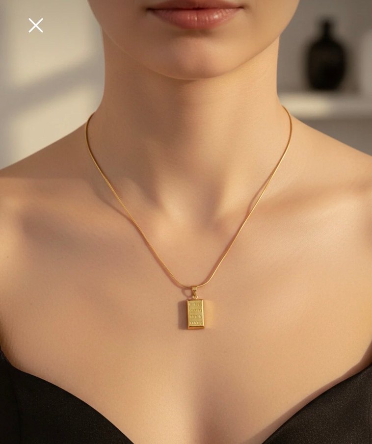 Çelik Gold Külçe Altın Kolye  - Görsel 2