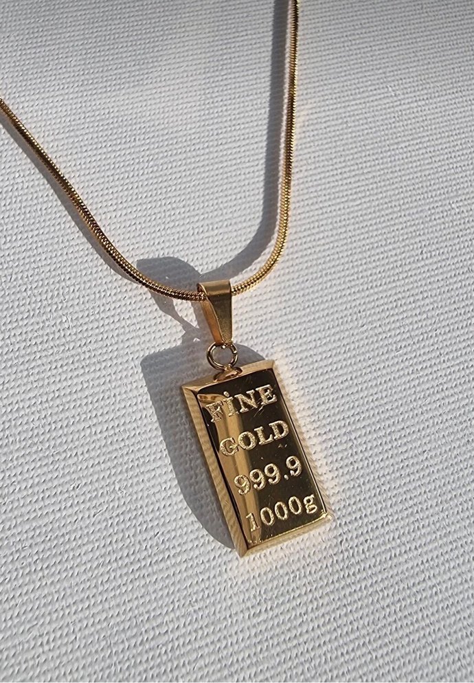 Çelik Gold Külçe Altın Kolye  - Görsel 4