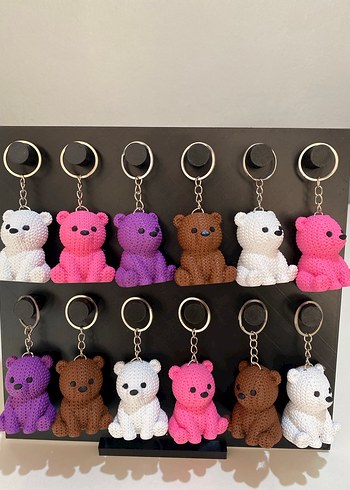 Renkli Örgü Ayıcık Anahtarlıklar - Görsel 2