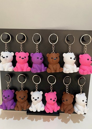 Renkli Örgü Ayıcık Anahtarlıklar - Görsel 3