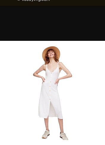 H&M Beyaz ince örme elbise